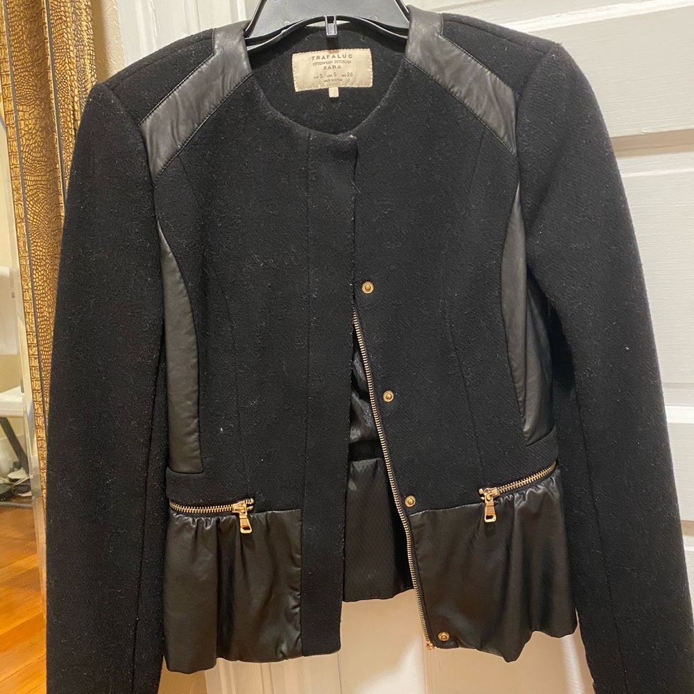 Zara Leather and Wool Jacket